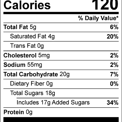 Cookies and Cream Fudge Nutritional Facts