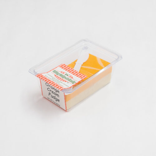 Orange Cream Fudge in 1/2 lb. packaging.