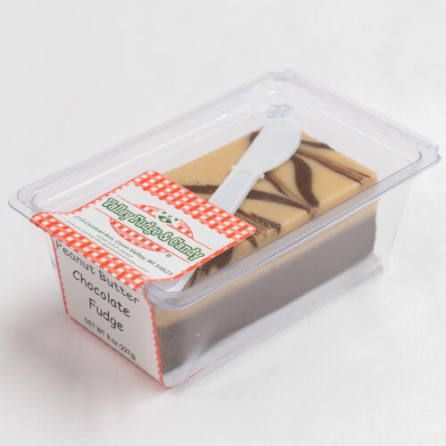 Peanut Butter Chocolate Fudge in 1/2 lb. packaging.