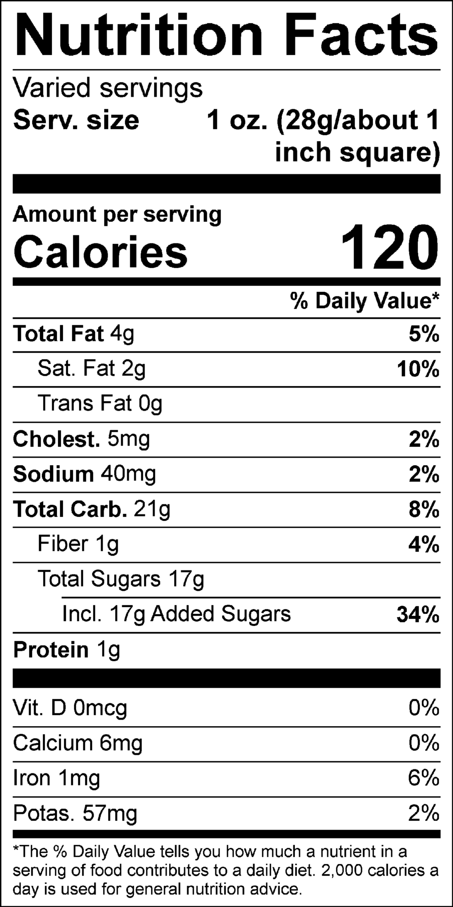 Rocky Road Fudge nutrition facts.