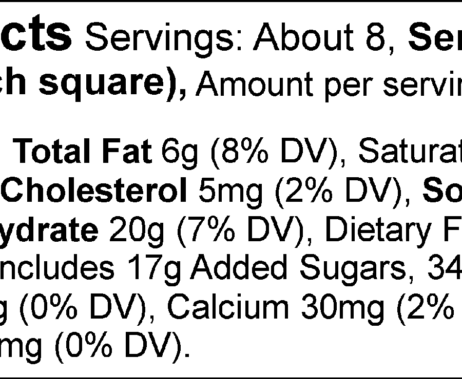 Maple Walnut Fudge Nutrition Facts