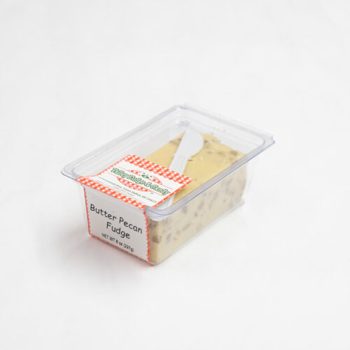Butter Pecan Fudge in 1/2 lb. packaging.