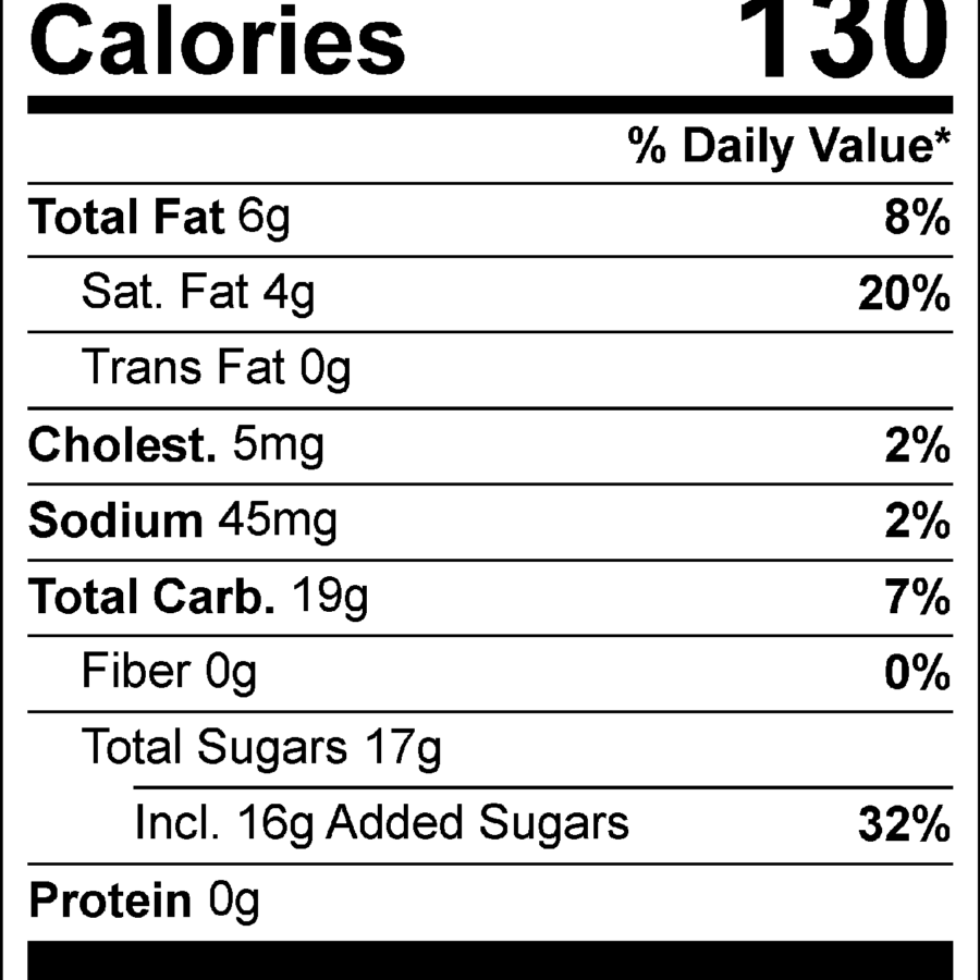 Butter Pecan Fudge Nutritional Facts