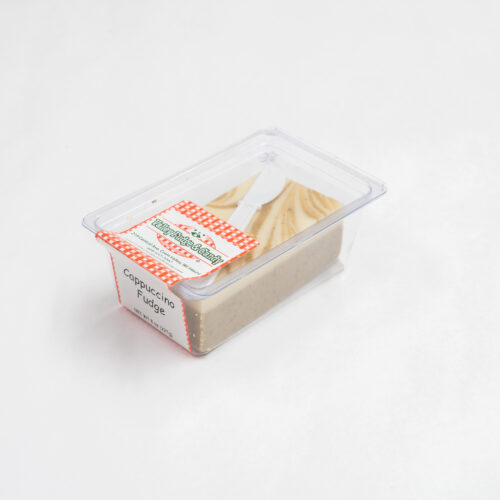 Cappuccino Fudge in 1/2 lb. packaging.