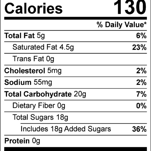English Toffee Crunch Fudge Nutrition Facts