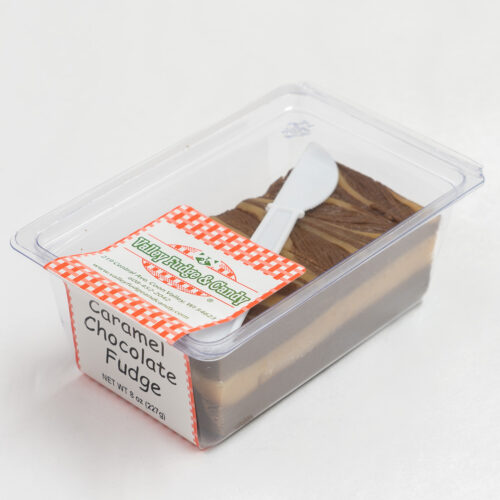 Caramel Chocolate Fudge in 1/2 lb. packaging.