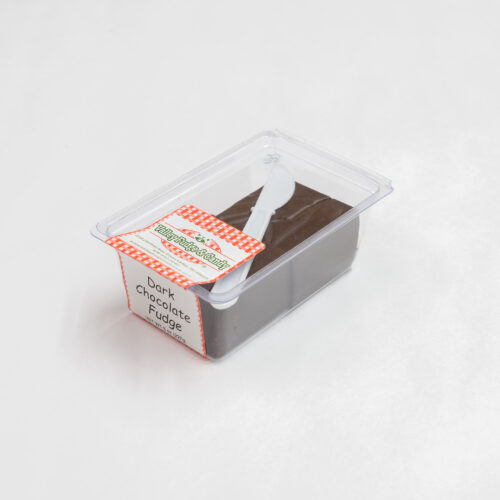 Dark Chocolate Fudge in 1/2 lb. packaging.