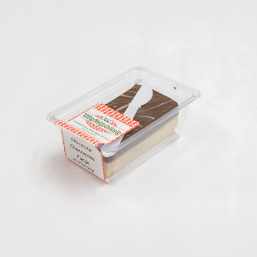 Chocolate Cheesecake Fudge in 1/2 lb. packaging.