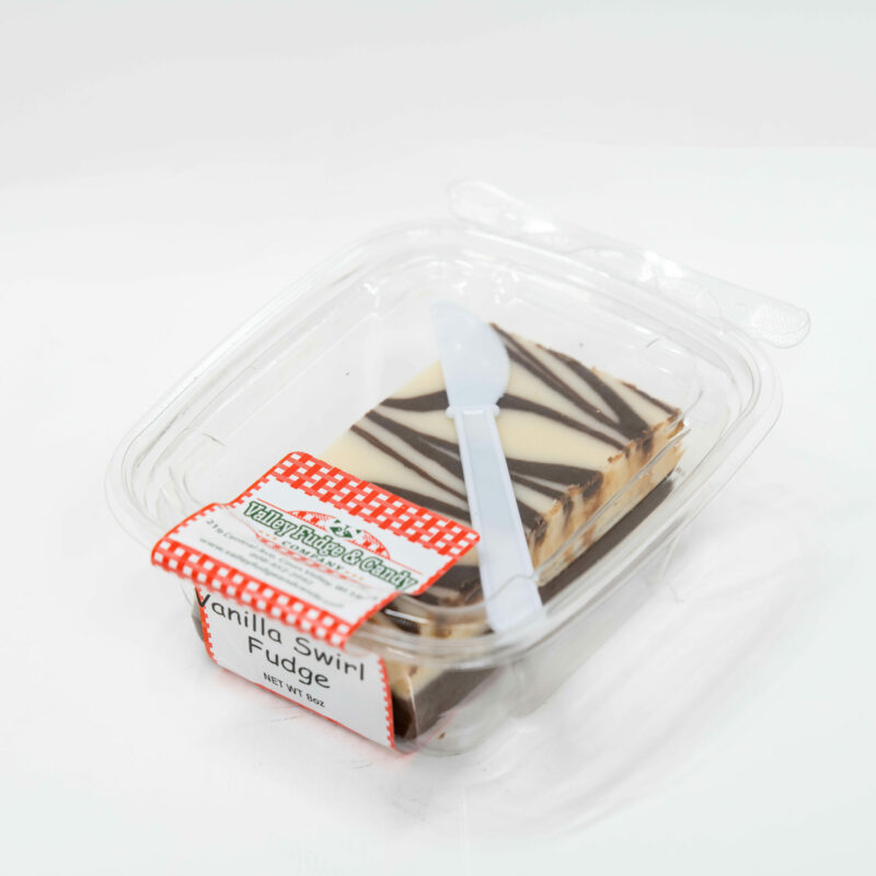 Chocolate Vanilla Swirl Fudge in 1/2 lb. Packaging Photo