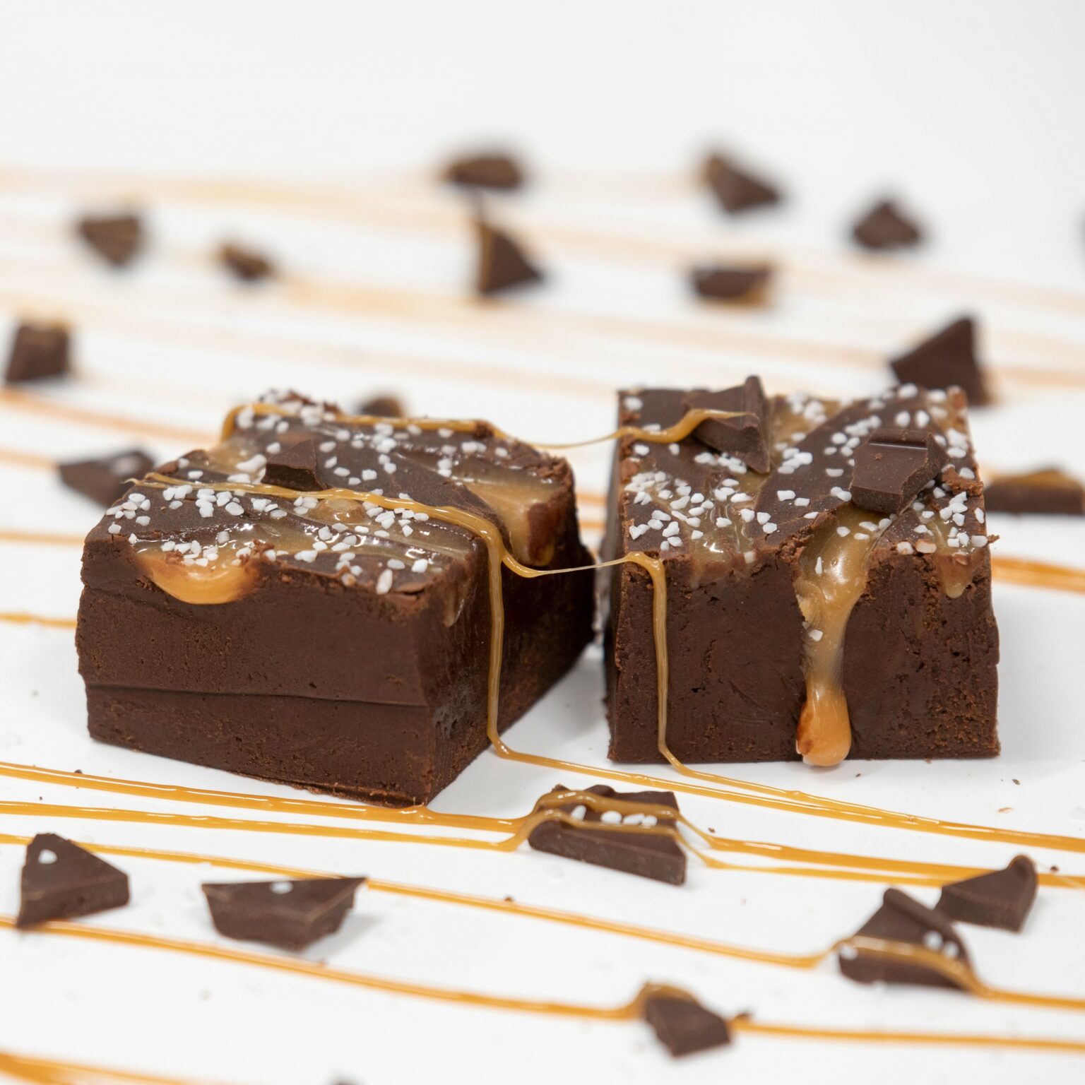 Dark Chocolate Caramel Sea Salt Fudge