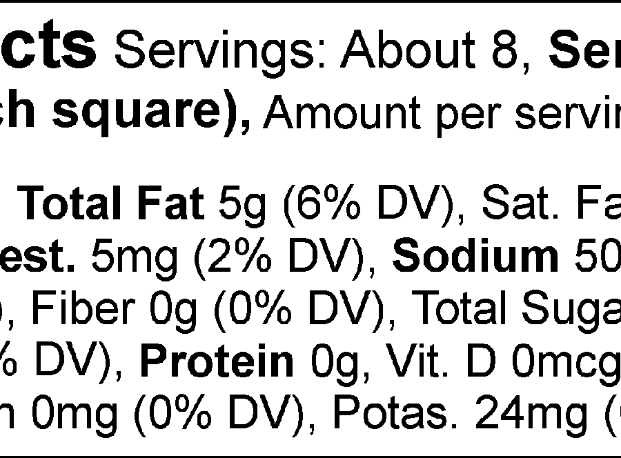 Pumpkin Cheesecake Fudge nutrition facts.