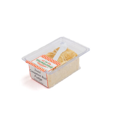 Iced Cinnamon Roll Fudge in 1/2 lb. packaging