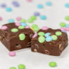 Chocolate Fudge with Pastel M&M's Product Photo