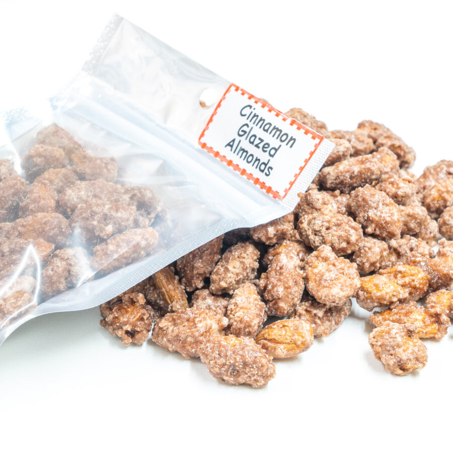 Cinnamon Glazed Almonds In and Out of Package